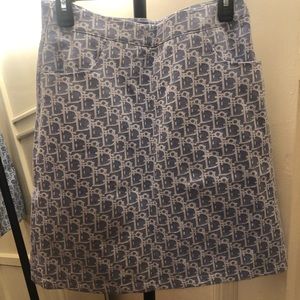 Dior Print denim skirt